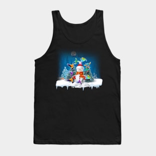 Hummingbird Snowman Merry Christmas Tee Hummingbird Lovers Tank Top